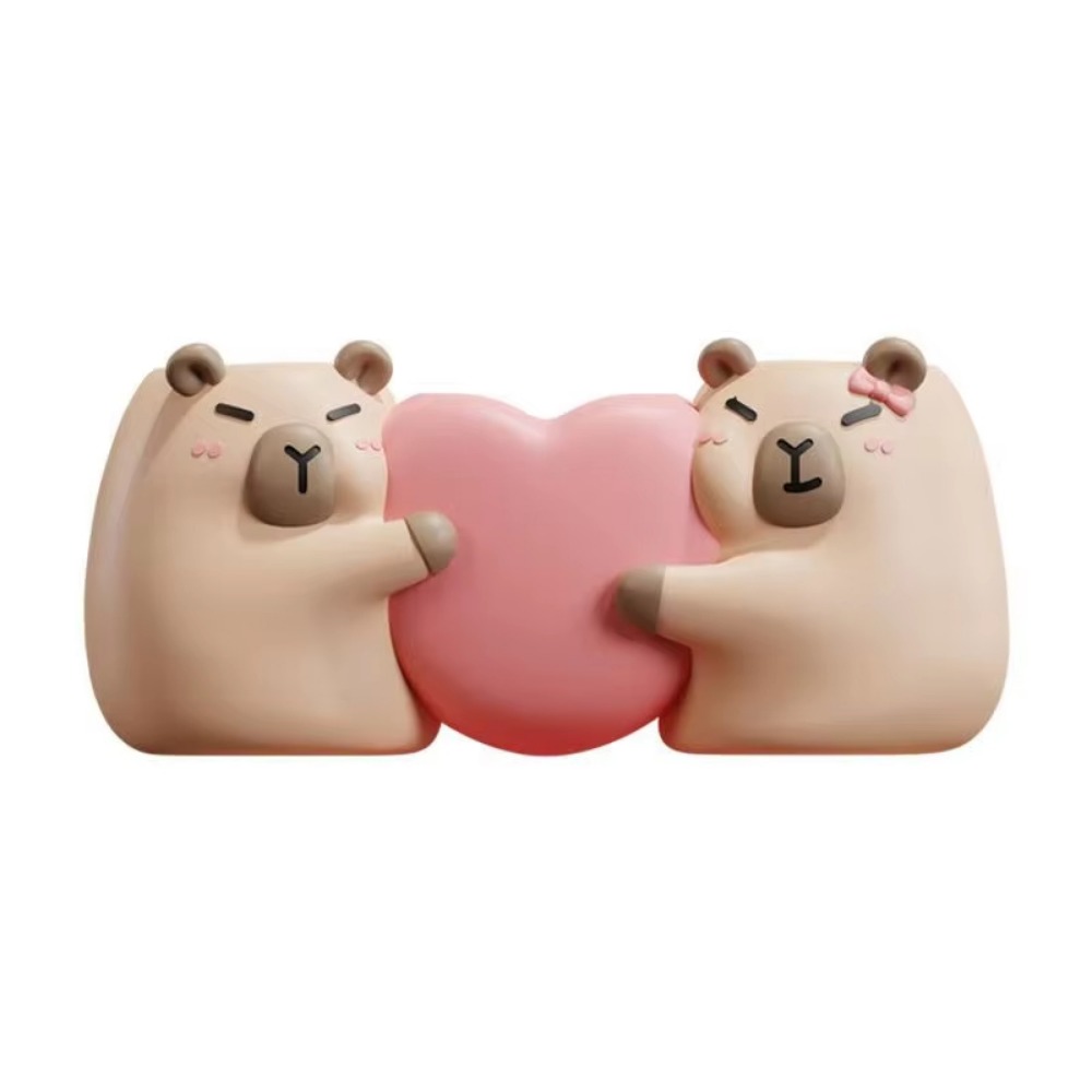 Multi-functional Capybara Toothbrush Holder Drain Hole Hanging/Free Standing Couple Toothbrush Rack Space Saving Stable: Licht Geel