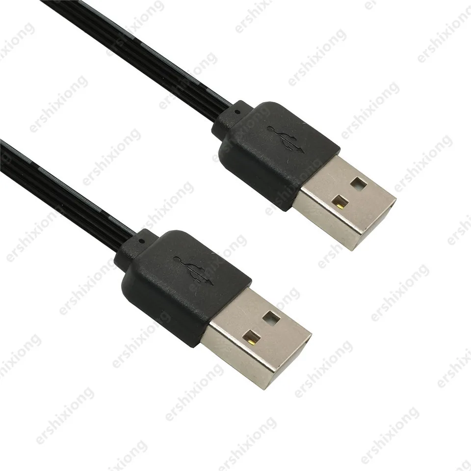 USB A Male to Male Connector Cable USB 2.0 A Joiner Coupler Extension Extender Data Adapter Cord Right Angle 90 Degree 0.1m 0.2m: black / 0.8m