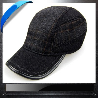 Pcfddr ull ull baseball caps i vinter ørebeskytter for middelaldrende og gamle menn.: 2