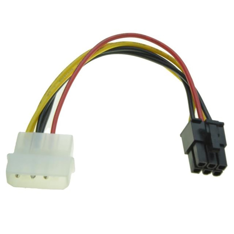 4 Pin Molex to 6 Pin PCI-Express PCIE Video Card Power Converter Adapter Cable