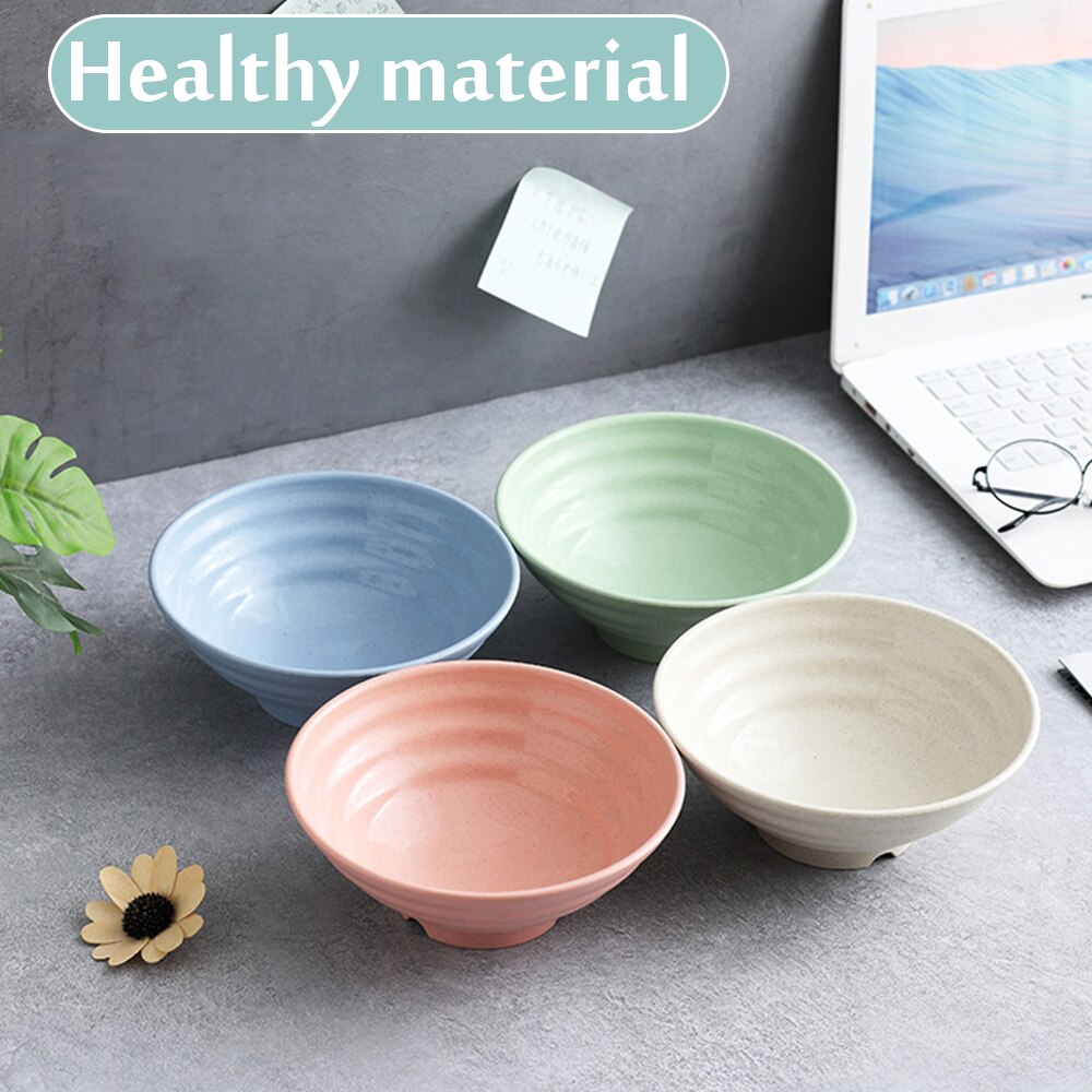 Wheat Straw Anti-Fall Bowl Dinner Bowl Bamboo Fiber Divided Dining Bowl Cartoon Snack Tray Breakfast Dishes Kitchen Tableware