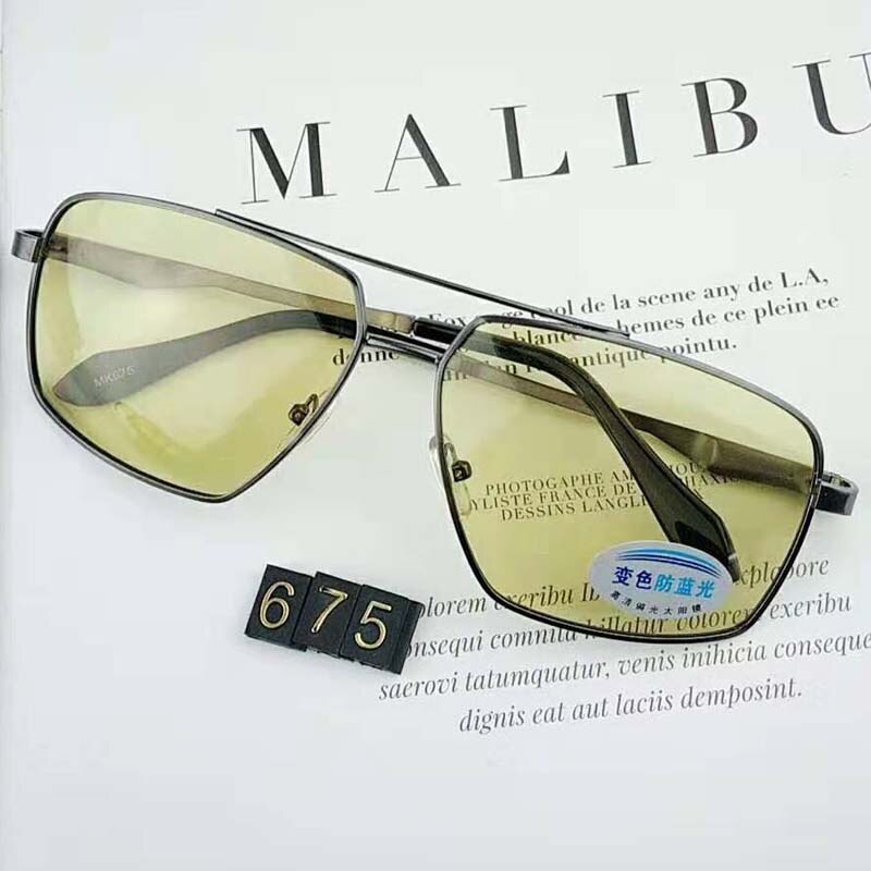 unisex Nachtsicht Brille Fahren Schild Nacht Blau Licht Blockieren intelligente Photochrome Polarisierte Pilot Sonnenbrille Brillen L3: 3