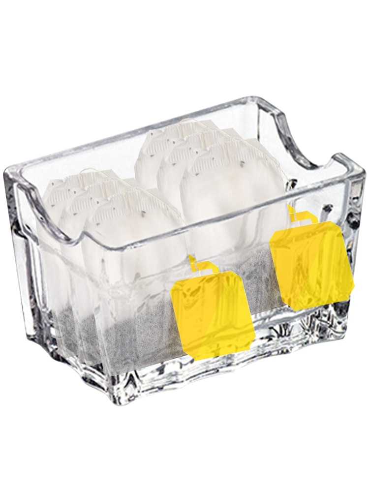 Acrylic Storage Box Tea Bags Holder Coffee Sugar Clear Organizer Transparent Appearance Looks High-end For Storing Tea Bags