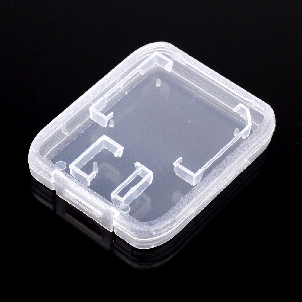 10pcs Mini CuteTransparent Standard SD Card Holder Clear Memory Card Case Portable Plastic SD Card Storage Holder Supplies: Default Title