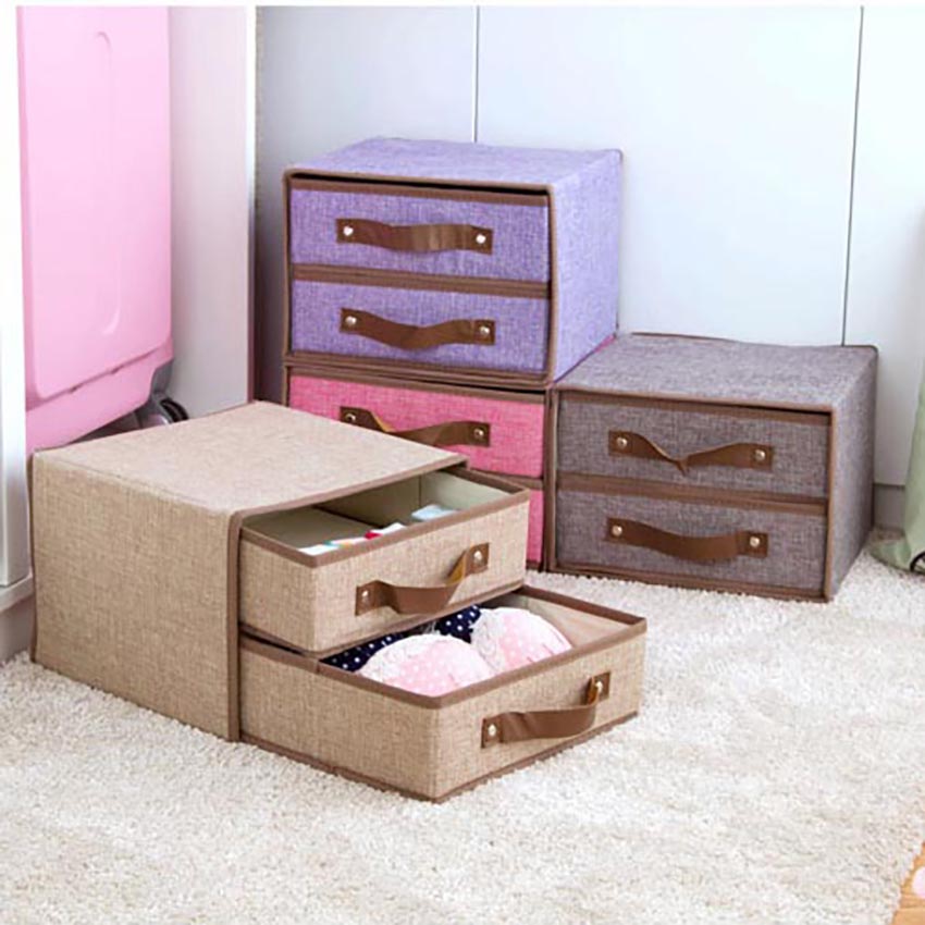 Bedroom Clothes Cabinet Folding Storage Box Wardrobe Socks Cloth Storage Drawers Organizer Underwear Divider Box Container