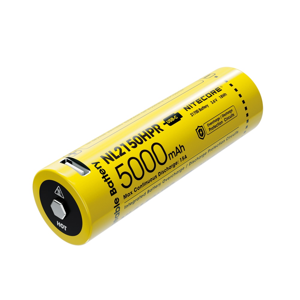 Nitecore NL2150HPR 21700 Hoge Afvoer USB-C Oplaadbare Li-Ion Batterij 5000 Mah 3.6V Max 15A 18Wh Continue Ontlader Batterij