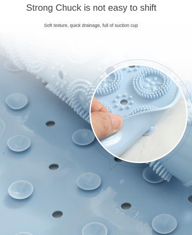 Bath Mats Non-Slip-Mat Foot-Brush Shower Round Silicone PVC Dead-Skin-Point-Bead-Pad Stairs Floors Safety Suction Cups Mats 55cm