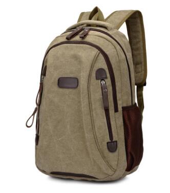 Chuwanglin Casual Canvas Mannelijke Rugzak Mannen Schooltassen 14 Inch Laptop Rugzakken Mode Reistassen Mochila Hombre A6811: Army Green