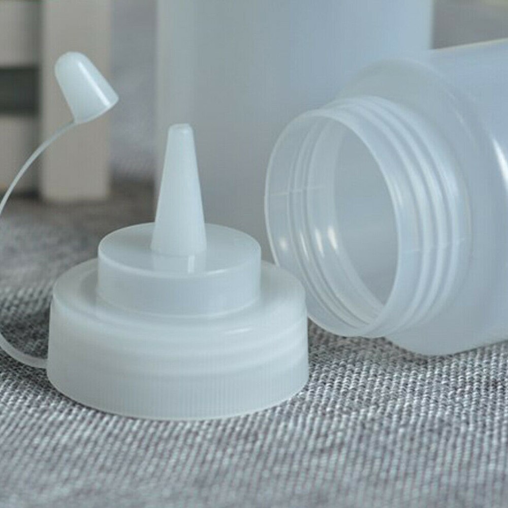 5x Kitchen Plastic Squeeze Bottle Condiment Dispenser for Sauce Vinegar Oil Ketchup Gravy Bottles