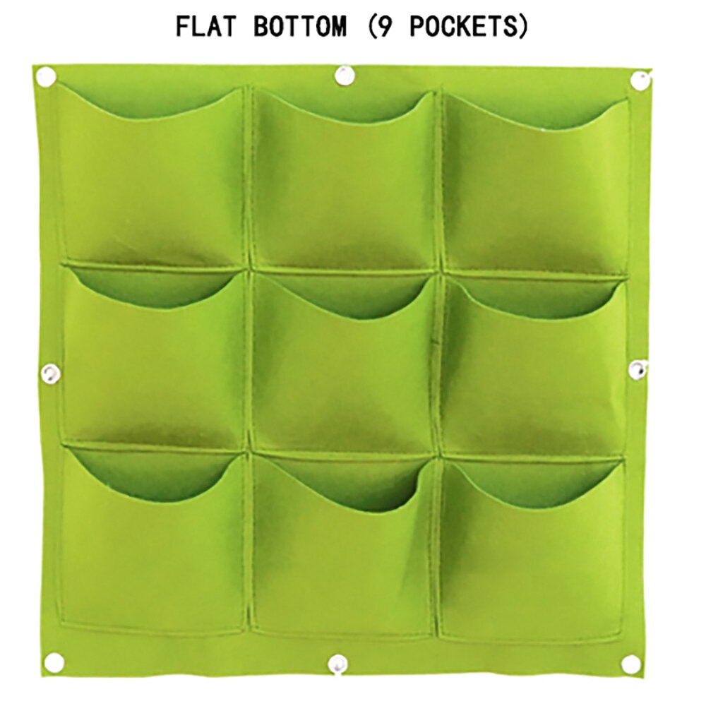 Wall Mount Hanging Planting Bags Home Supplies Multi Pockets DIY Grow Bag Planter Vertical Growing Vegetable Living Garden Bag: 9 pockets  (S)