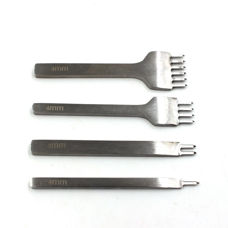 4pcs/set Leather Hole Punchers Sewing Stitching Punching Tools Leather Craftwork Tools DIY Leather Patchwork Accessories Set