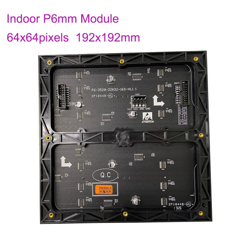 192*192mm 32*32 pixels 1/16s rgb led-modul  p6 smd 3528 til indendørs fuldfarvet led-skærmpanel