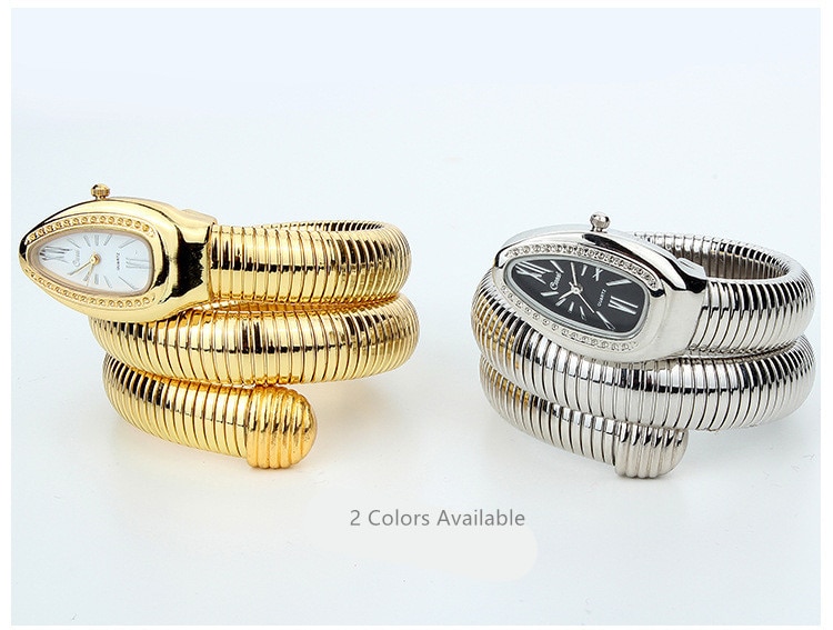 Cussi guld luksus kvinders slangeure kvarts armbåndsure dame armbåndsur reloj mujer relogio feminin