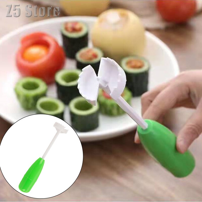 4PCS Vegetable Spiral Cutter Spiralizer Meat Filling Tool Plastic Tomato Eggplant Cutter Kitchen Tool