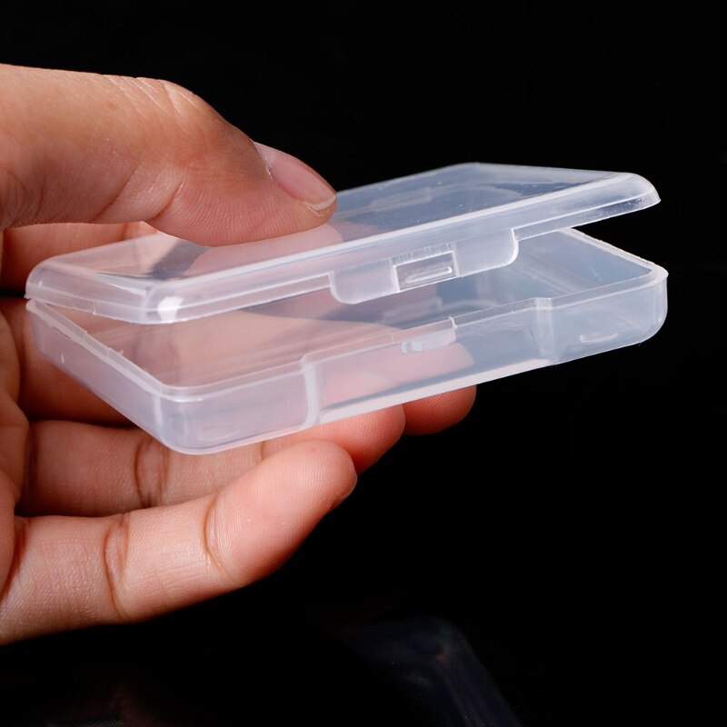 1 Pc Rectangular Plastic Clear Transparent Storage Box Collection Container Organizer Small Items Holder Mini Box