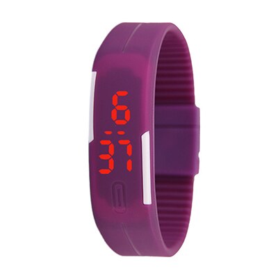 Silicone LED Sport numérique Bracelet montres Fitness décontracté électronique Bracelet hommes femmes garçons filles montre horloge enfants enfants: VIOLET