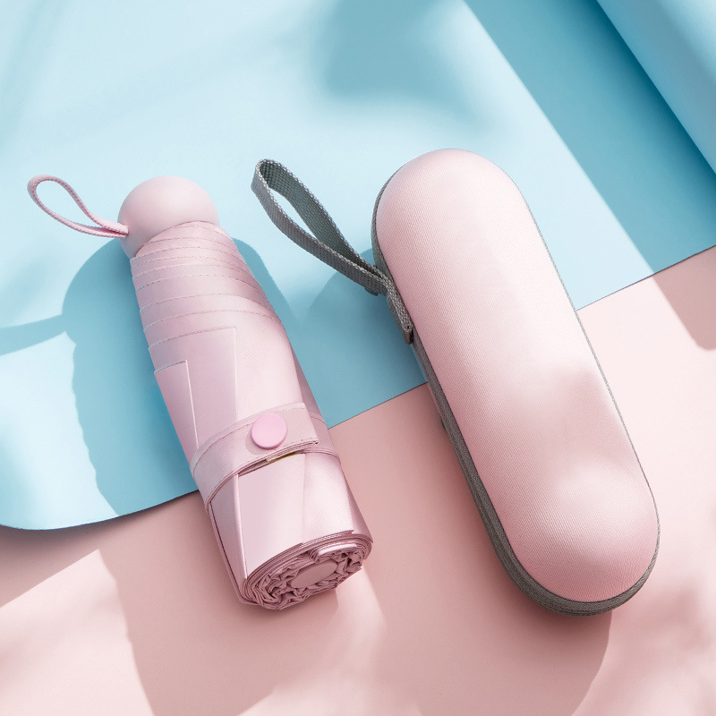 Kobiety luksusowe lekki parasol czarna powłoka parasol 5 krotnie parasol przeciwsłoneczny dla obu płci podróży przenośne kieszonkowe mini parasol: 02