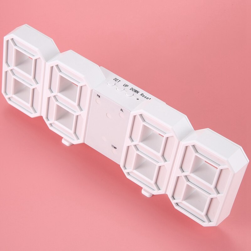 8 Shaped Usb Digital Table Clocks Wall Clock Led Time Display Watches 24-Hour Display Alarm Snooze Home Decoration—Blue