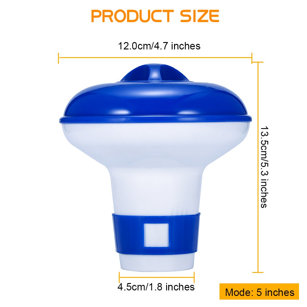Swimming Pool Floating Chemical Chlorine Dispenser Swimming Pool Accessories Thermometer Disinfection Automatic Applicator Pump: 5 inches
