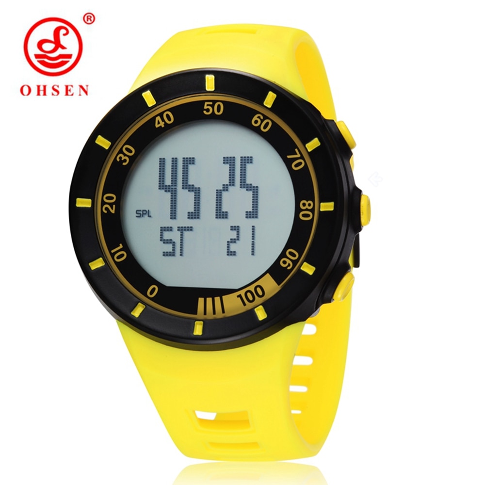 Digital Women Watches reloj mujer Yellow Waterproof Sport Lady Watch Electronic Silicone Couple Wrist Watch For Lover