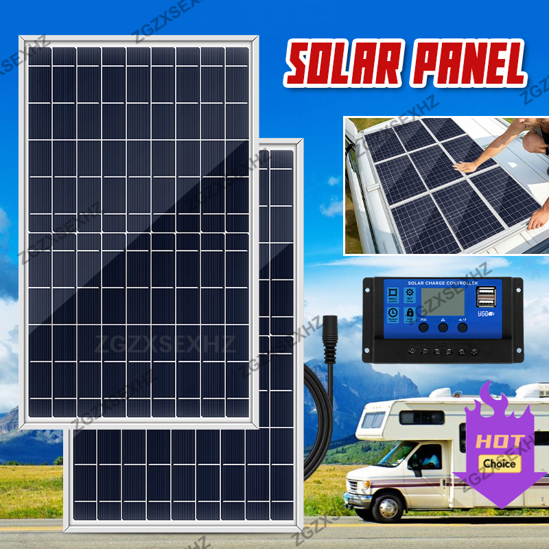 Outdoor Solar Panel 600W 12V Polycrystalline USB Power Portable Rechargeable Solar Cell Solar Generator for Home Lighting Camp