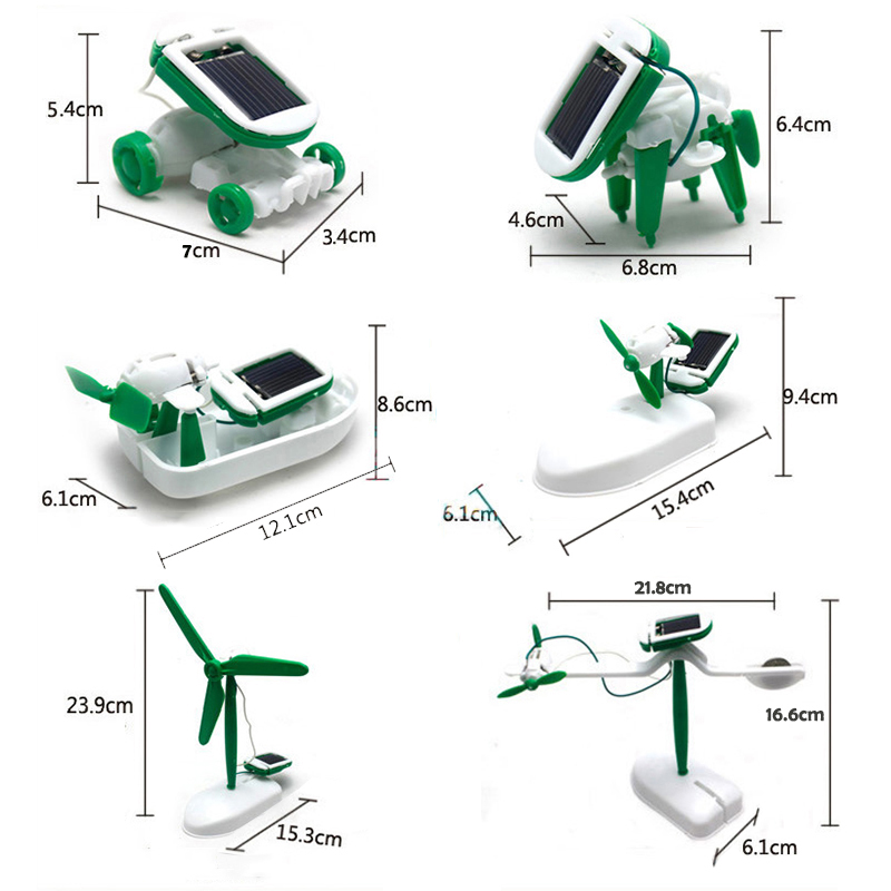 Nuovi giocattoli fai da te 6 IN 1 Kit robotico fai da te ad energia solare auto elettrica educativa giocattolo regalo per ragazzi per giocattoli educativi per bambini