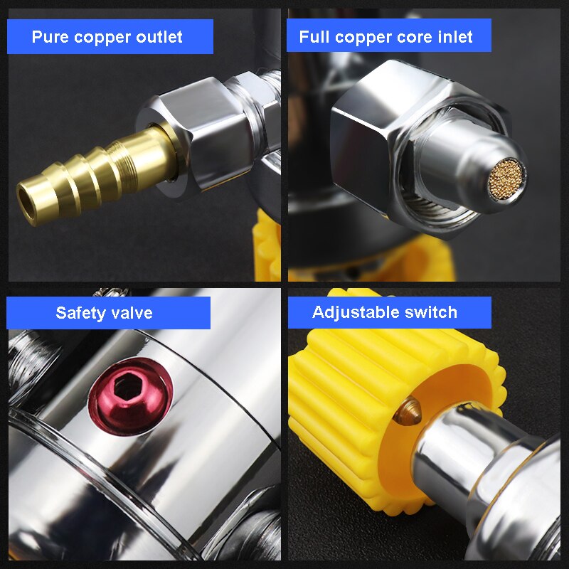 Argon Flow Meter Gas Regulator Flowmeter Lassen Weld Gauge Argon Regulator Drukregelaar