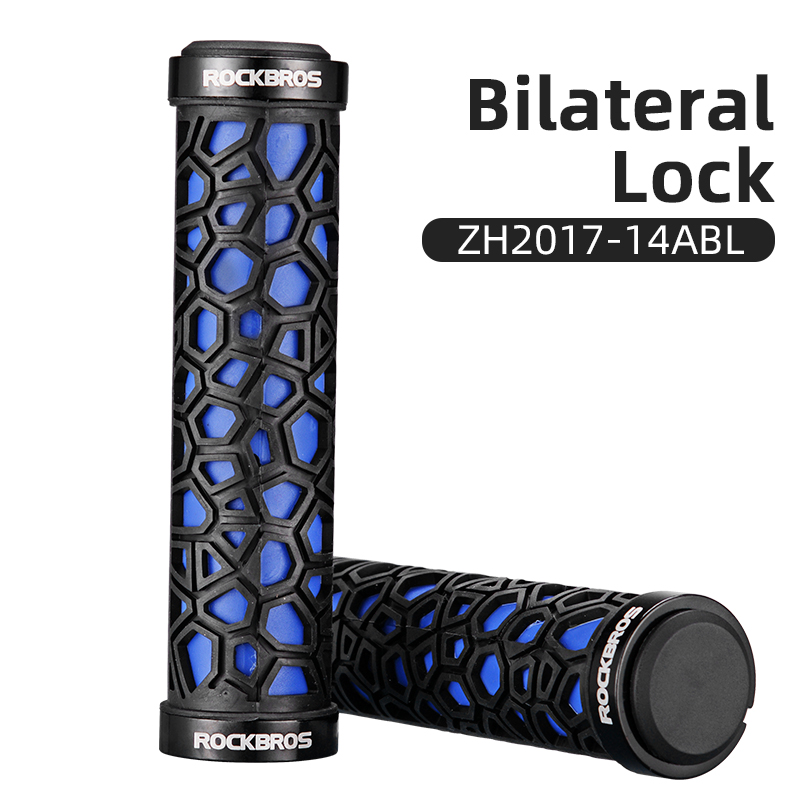 Rockbros sykkelhåndtak sykkelhåndtak gummi låsing på ultraight mtb-grep antiskli støtdempende sykkelstyr sykkel deler: Grønn