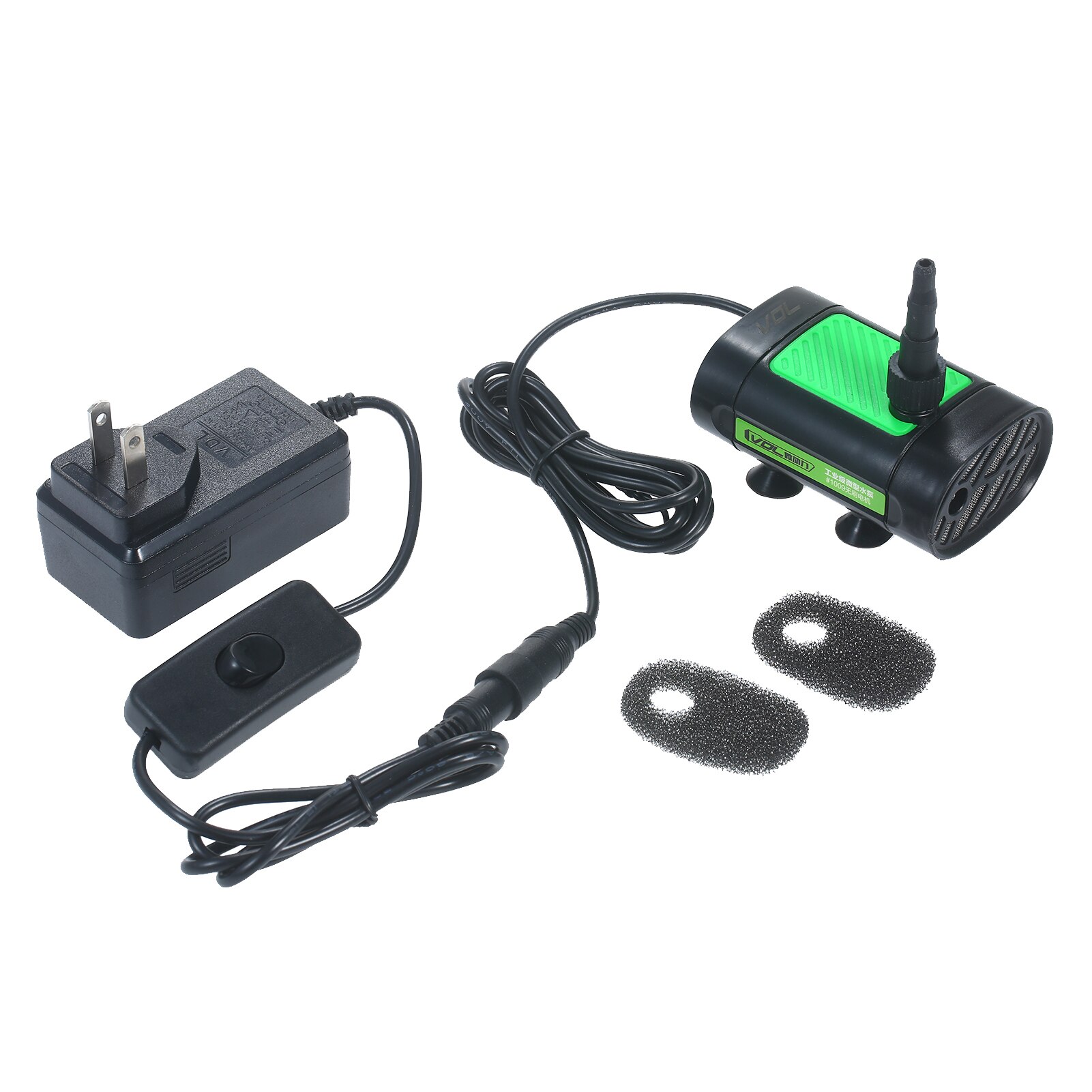 12V DC Brushless Submersible Water Pump 30W Ultra Quiet Water Pump 7L/Min with 10ft High Lift 3 Size Nozzle for Pond Fish Tank