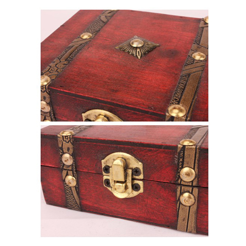 retro Aufbewahrungsbox Schmuck Holz Holz Schloss Fang Organisatoren Jahrgang Container Kleinigkeiten Organizer Aufbewahrungsboxen