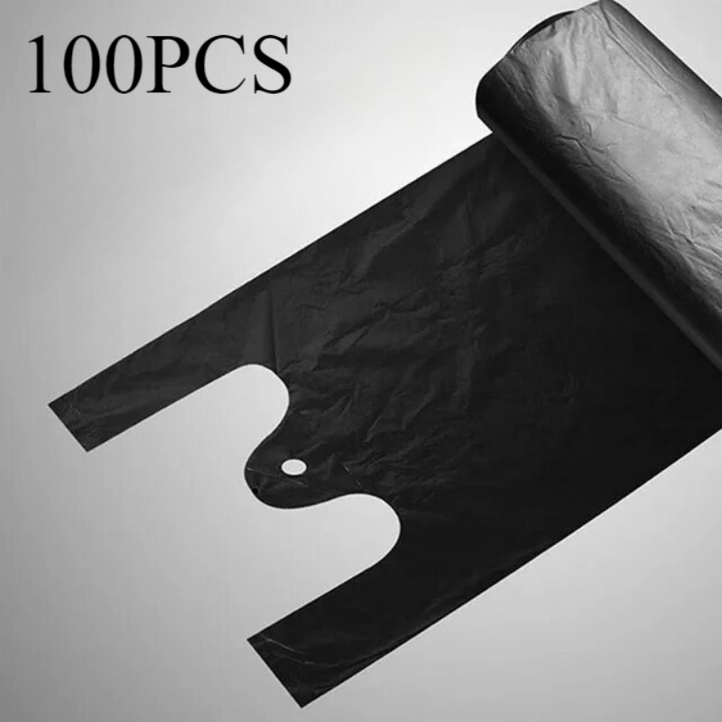 50/100 stuks zwarte vuilniszakken voor huishoudelijk gebruik, keuken, badkamer, camping, schoonmaak, wegwerp vuilniszakken met handvat, draagbaar: Beige