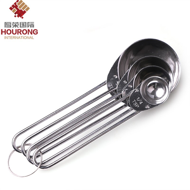 Hourong 4 stuks/set 4 verschillende maten maatbekers lepel beker bakgerei set kit lineaire handgreep meetinstrument keukengereedschap