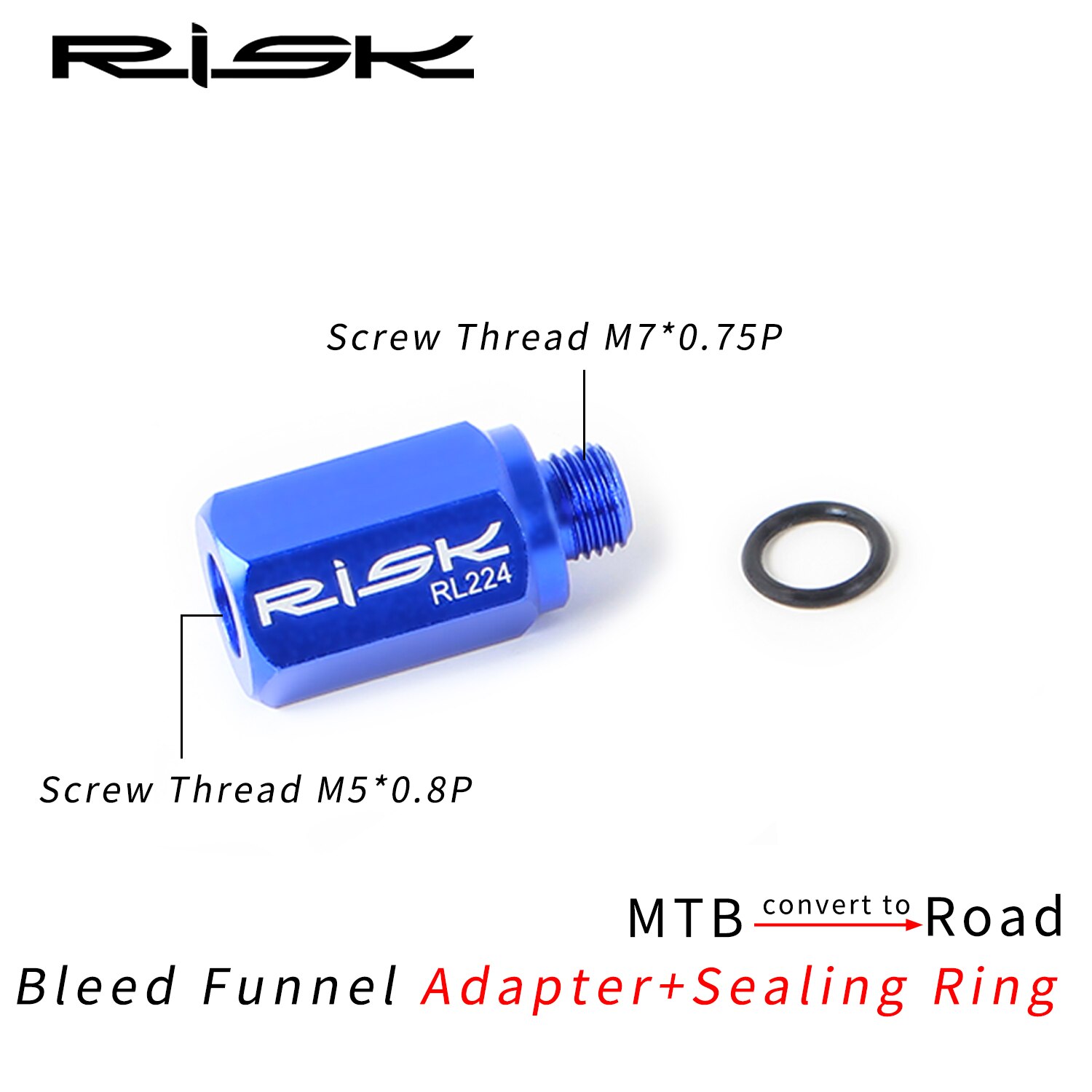 Risico Mtb Converteren Naar Road Hydraulische Schijfrem Fiets Bleed Trechter Adapter En O Ring Converter RL224: Default Title