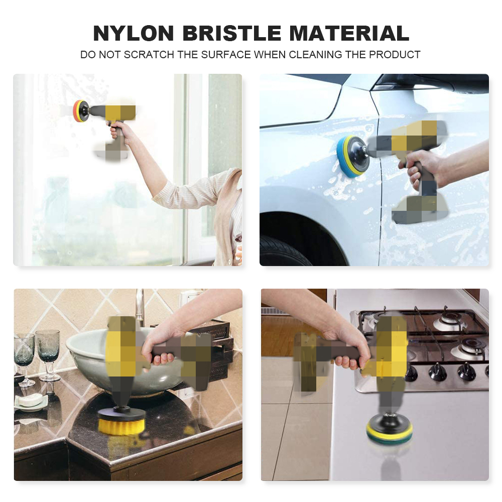 Juego de limpiador eléctrico para limpieza de baño, cepillo de taladro eléctrico para bañera, Herramientas de limpieza de azulejos, 3/4/12 piezas
