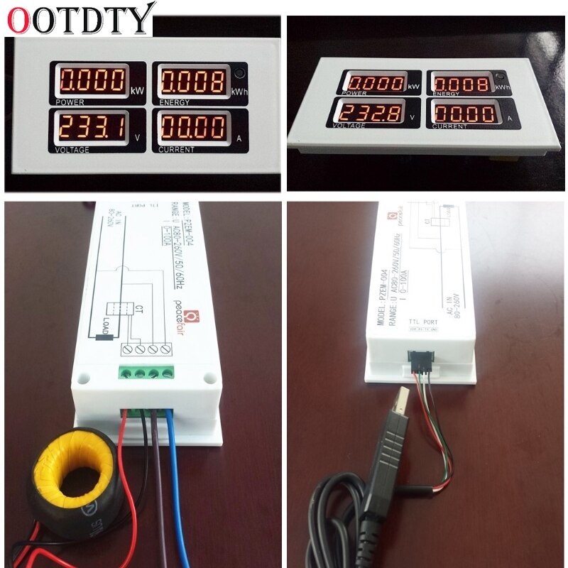 Snapklik.co : CrocSee AC 80-260V 100A CRS-022B LCD Display Digital Current Voltage Power Energy