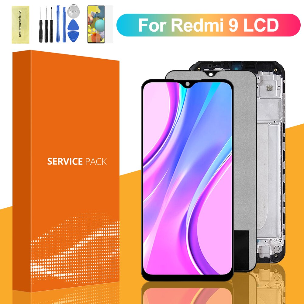 Ensemble écran tactile LCD avec châssis, 6.53 pouces, pour Xiaomi Redmi 9, Original