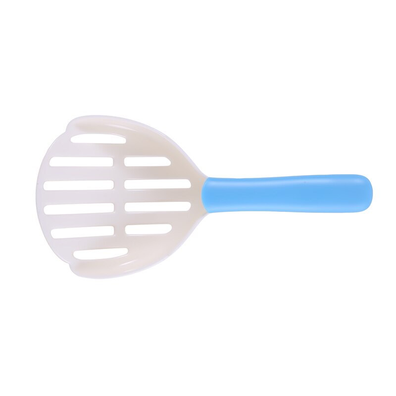 Gato do animal de estimação maca pá de maca de gato de plástico pá de maca de gato pá de excrementos de gato de estimação artefato de areia colher de areia novo: blue handle