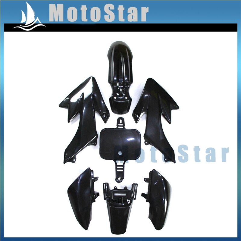 Kits de carrocería de carenado de plástico para 50, 70, 90, 110, 125, 140, 150cc, CRF50, XR50, Piranha SSR, Thumpstar, Stomp, Coolster, Pit Dirt Bike: Black