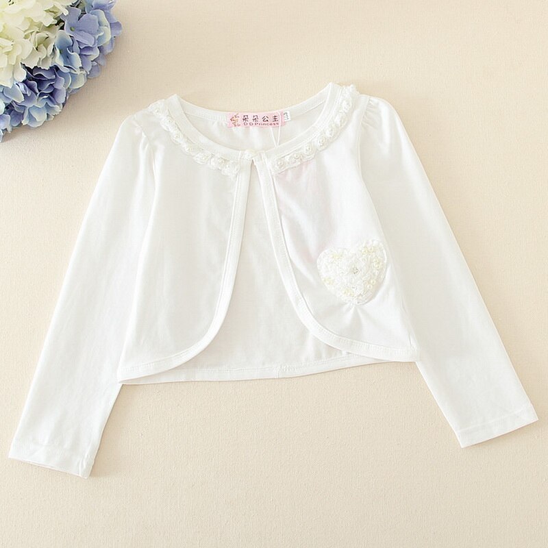 Holapinna småbarn jenter bomull cardigan barn langermet prinsesse jakke blomster jenter fest sjal baby kort rushguard kåpe 1-8y