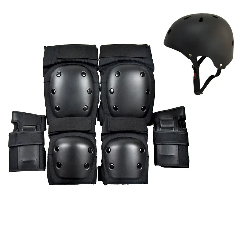 Skateboard Protective Gear Protector Set Knee Elbow Pads Longboard Adult Children Bicycle Inline Roller Skates Outdoor Sport: Navy Blue