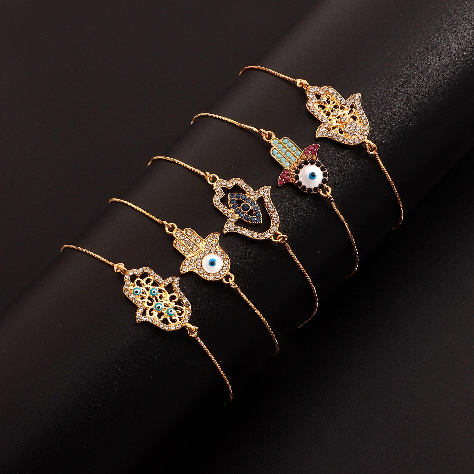 Bracelet de cheville avec œil maléfique de Fatima pour femmes, chaîne ajustable, style Boho, Vintage, pendentif démon, bijoux