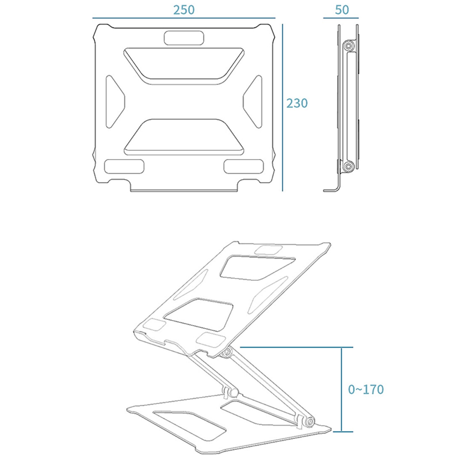 Aluminum Laptop Stand Ergonomic Laptop Tray Adjustable Cooling Laptop Stand Base Lifter For Notebook Computer Tablet Ventilation
