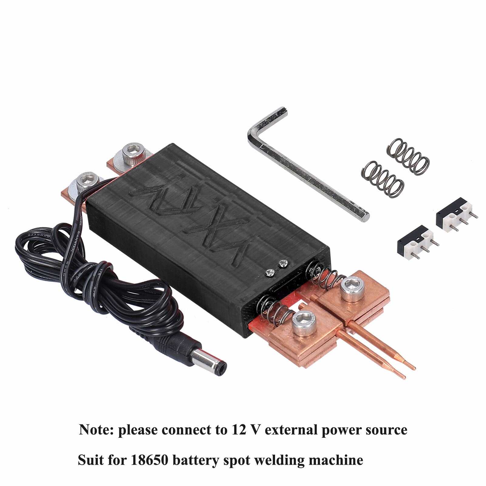 Svejsepen intelligent gør-det-selv punktsvejsning integreret punktsvejsepen automatisk trigger svejsemaskine tilbehør til 18650 batterier: Sort