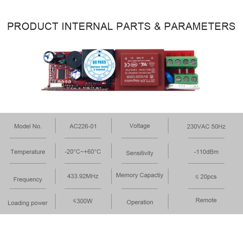 Universal RF 433.92Mhz Wireless Remote Control AC123-6B 6CH Transmitter For Tubular Motorized Venetian Blinds