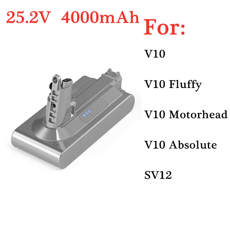 21.6V 4000Mah Oplaadbare Batterij Voor Dyson V6 V7 V8 V10 Batterij DC58 DC59 DC61 DC62 DC74 SV09 SV07 SV04 Stofzuiger Batterij: V10