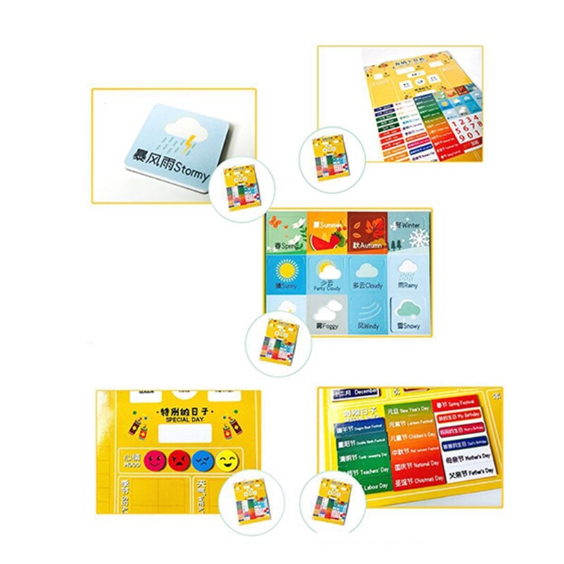 48 Pcs Dagelijkse Netic Kids Eerste Kalender Tijd Perceptie Voorschoolse Leren Speelgoed Set Voor Kinderen