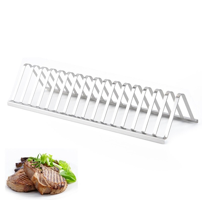 12in Rvs Barbecue Grill Houder Roken Ribben Rekken Rib Houder Grillen Rekken Bbq Accessoires Outdoor Picknick Keukengerei