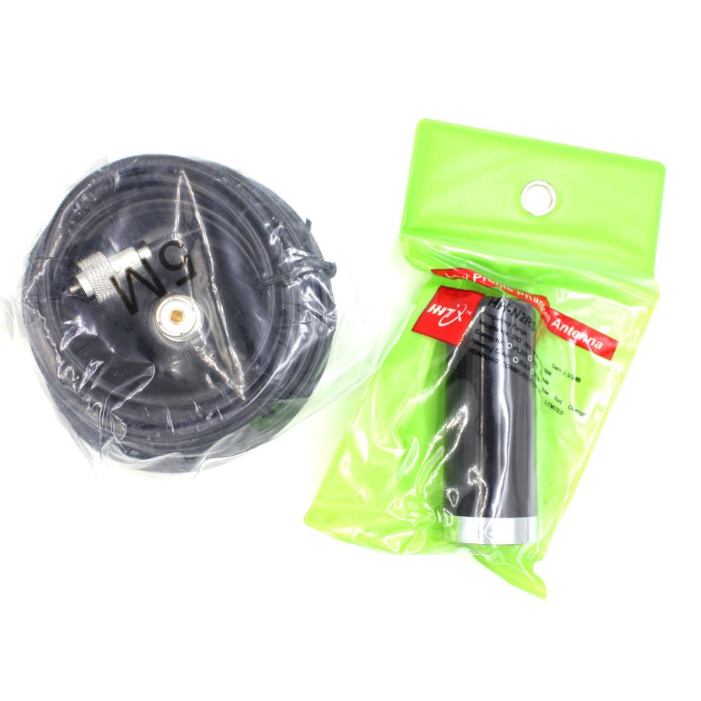 Dual Band Vhf Uhf Mobiele/Voertuig Radio Antenne HH-N2RS + Magnetische Mount &amp; 5M Feede Voor KT8900 KT8900R BJ-218 TM-218