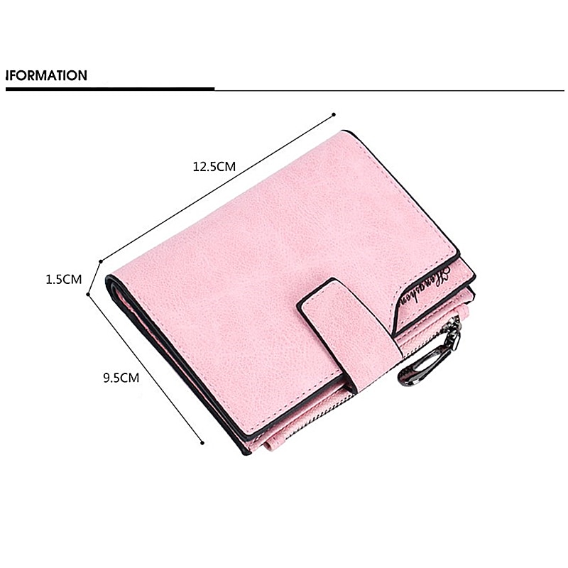 1 Pc Dames Korte Portemonnee Vrouwen Rits Portemonnee Multifunctionele Mode Eenvoudige Verse Grote Capaciteit lederen Portemonnee