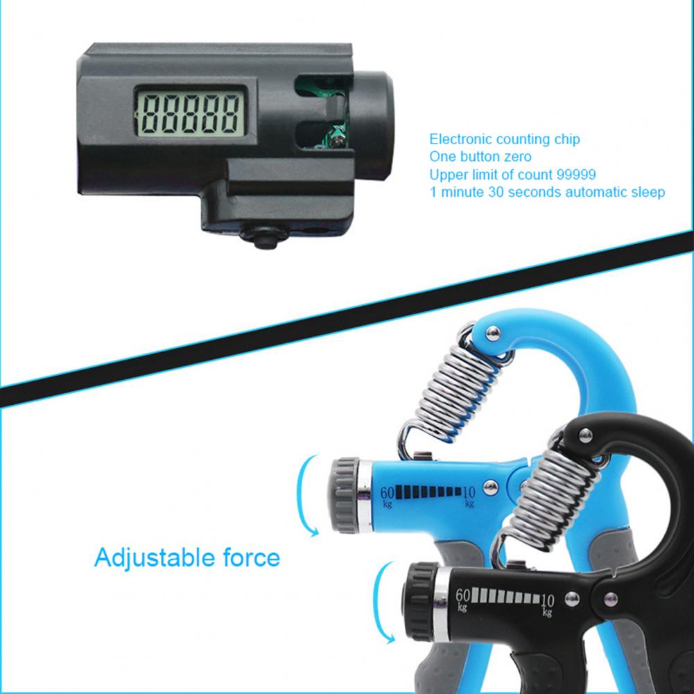 Adjustable Hand Grip with Counter Strengthener Black Finger Gym Muscle Fitness Training Wrist Gripper Hand Exerciser